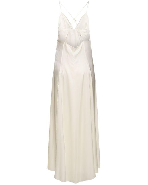 Forte Forte White Stretch Silk & Lace Long Dress