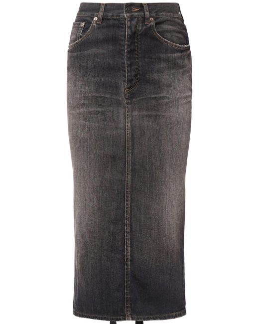 スカート BALENCIAGA SS25 'Lace Up' denim skirt (831713TSW67 1441) Women's Lace-up Skirt in Smoke Grey | Balenciaga GB