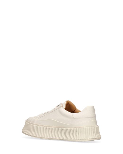 Jil Sander Natural 40 Mm Hohe Sneakers Aus Vulkanisiertem Canvas