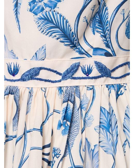 Robe courte en coton imprimé lima Agua Bendita en coloris Blue