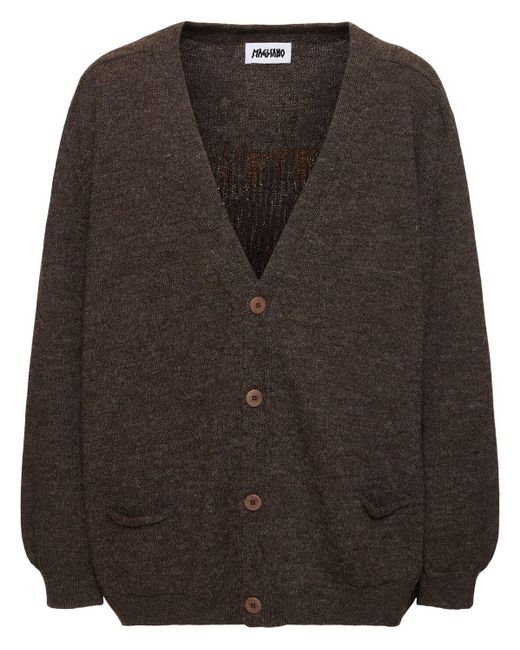 Magliano Black Grampa Logo Wool Cardigan for men