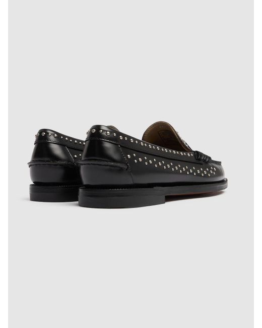 Sebago Black Dan Studded Leather Loafers