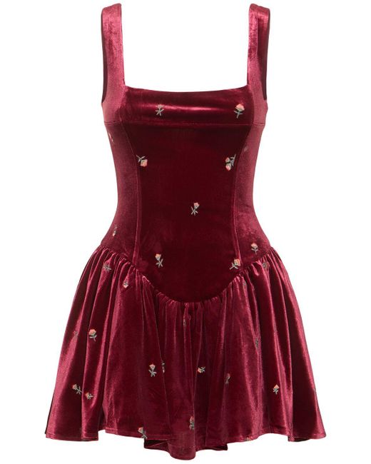 WeWoreWhat Red Peplum Corset Mini Dress
