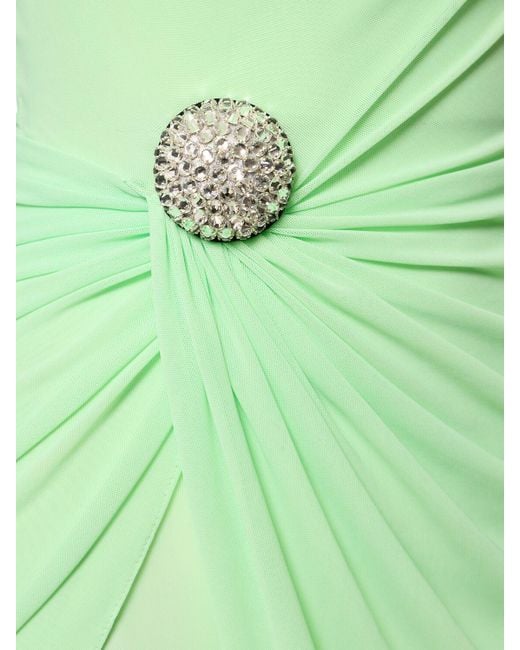 Robe courte en mesh ruché embelli David Koma en coloris Green