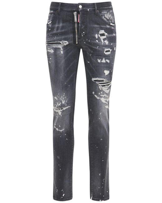 DSquared² 14cm Super Twinky Cotton Denim Jeans in Black for Men | Lyst