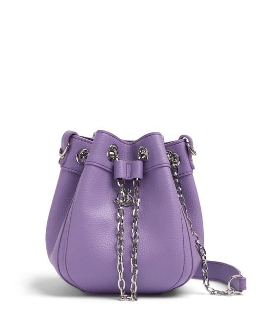 Borsa a secchiello piccola chrissy in similpelle di Vivienne Westwood in Purple