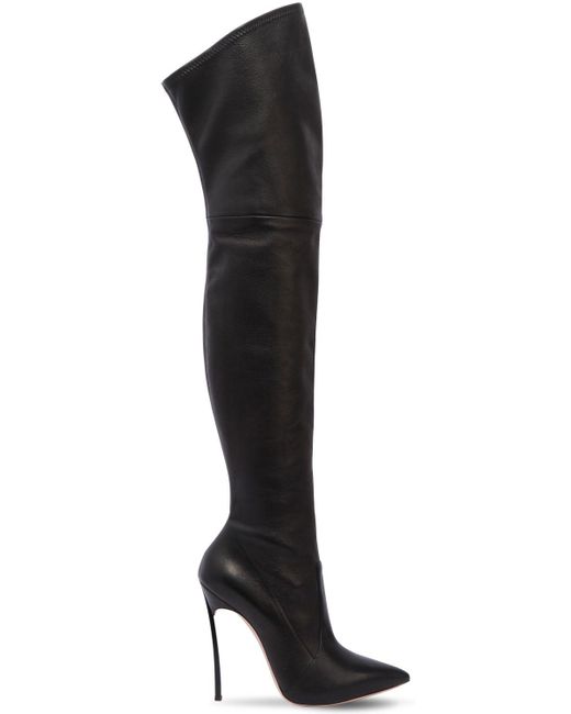 Casadei Black 120mm Blade Stretch Leather Boots