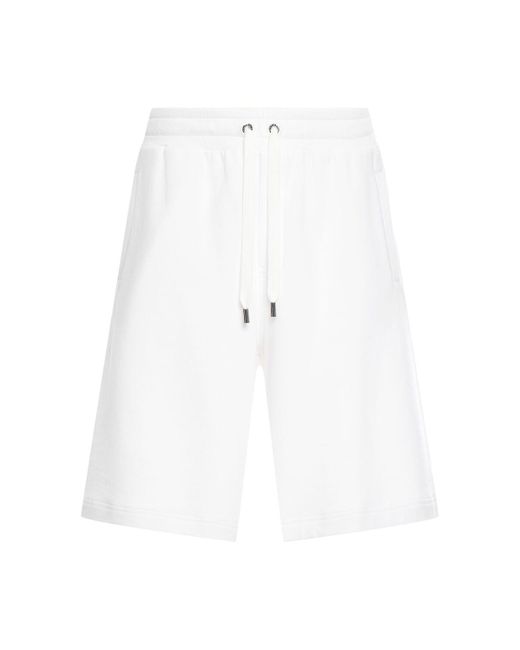 Dolce & Gabbana White Cotton Jersey Bermuda Shorts for men