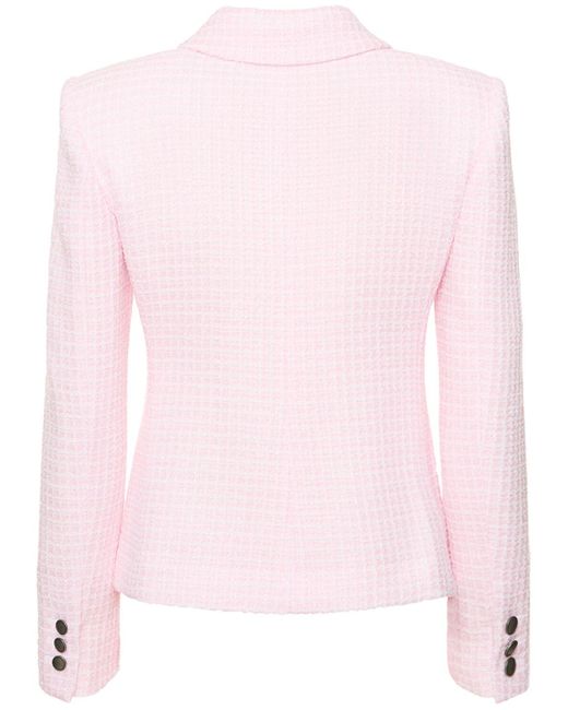 Veste en tweed à sequins à boutonnage simple Alessandra Rich en coloris Pink