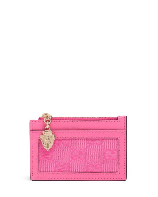 Gucci Pink Luce Leather & gg Canvas Wallet