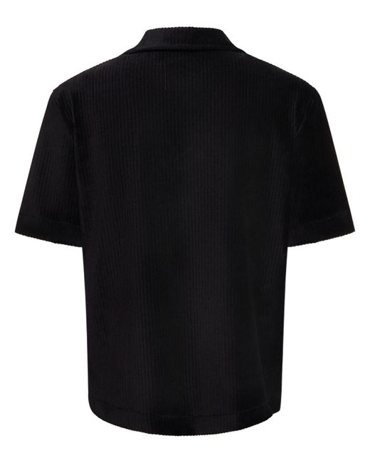 Giorgio Brato Black Cotton Velvet Polo for men