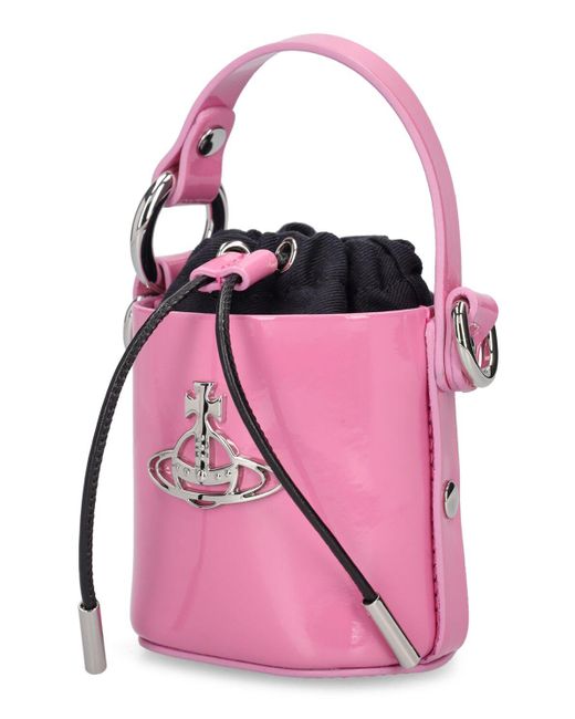Vivienne Westwood Pink Mini Daisy Patent Leather Top Handle Bag