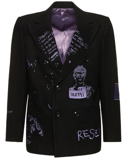 Kidsuper Embroidered Suit Jacket in Black for Men | Lyst