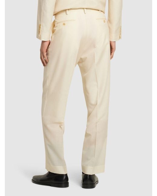 Tropical pantalones anchos de lana y mohair Auralee de hombre de color Natural