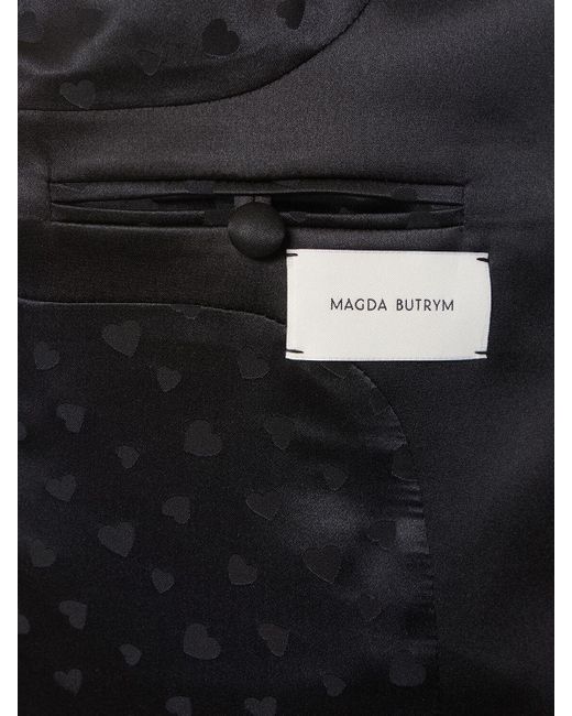 Veste en crêpe de laine à boutonnage simple Magda Butrym en coloris Black