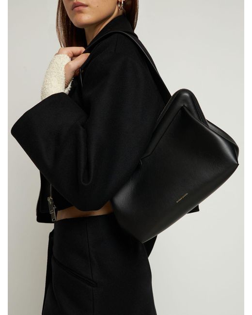 Mansur Gavriel Black M Frame Smooth Leather Shoulder Bag