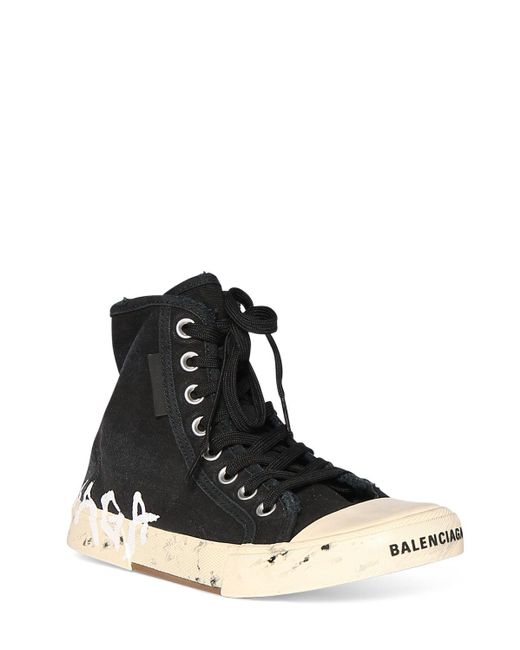 Balenciaga Black 20mm Paris High-top Sneakers