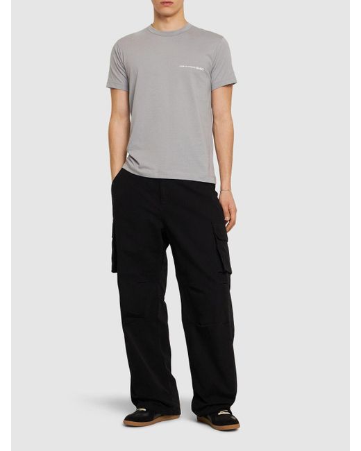 Camiseta de algodón con logo Comme des Garçons de hombre de color Gray