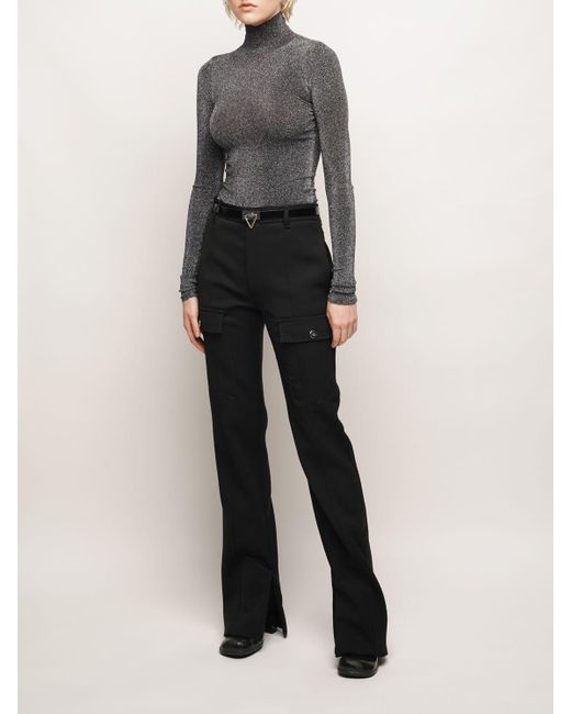 sheer turtleneck top