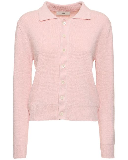 DUNST Pink Polo Knit Cardigan
