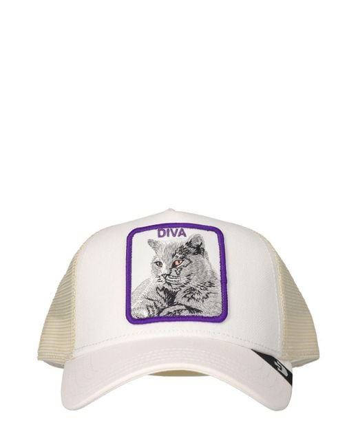 Goorin Bros White The Diva Cat Trucker Hat W/ Patch for men