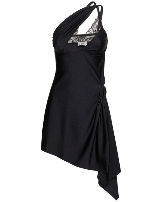 Coperni Black Asymmetric Mini Dress