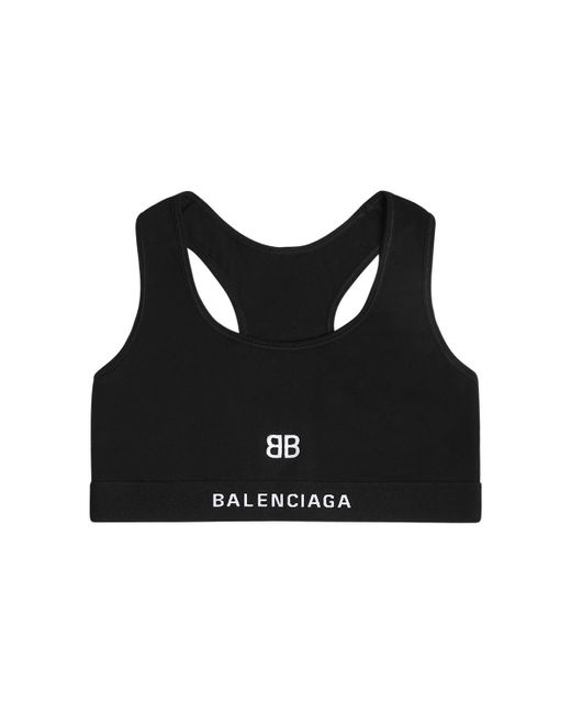 Balenciaga Black Sport-bh Aus Baumwolljersey