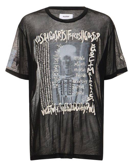 T-shirt in cotone con stampa di Doublet in Black da Uomo