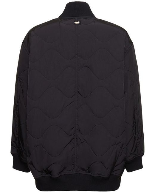 Weekend by Maxmara Blue Norel Quilted Taffeta Bomber Jacket
