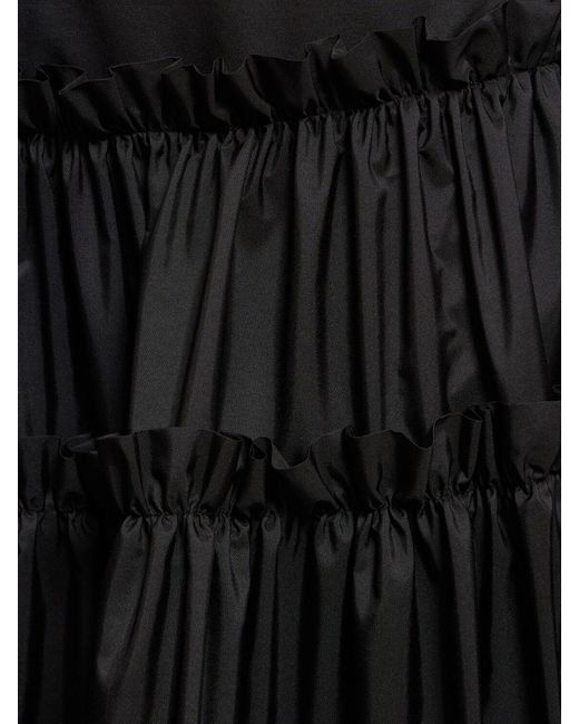 Roberto Cavalli Black Solid Nylon Flared Mid Rise Maxi Skirt