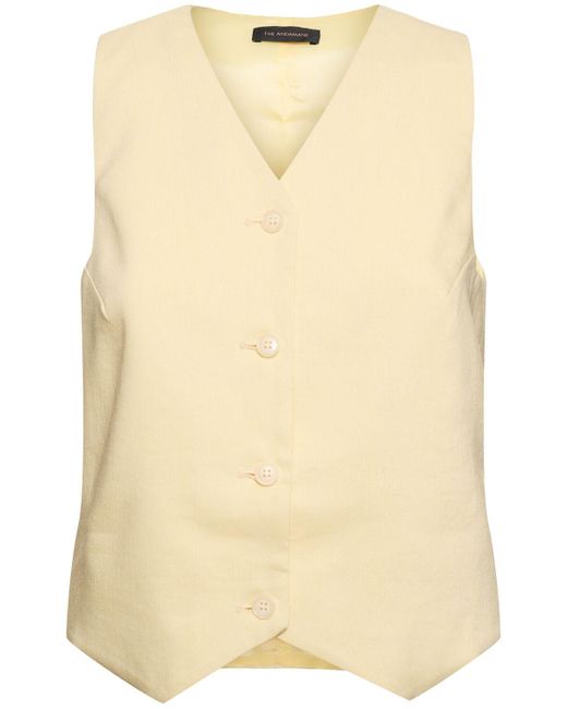 ANDAMANE Natural Pauline Linen Blend Vest