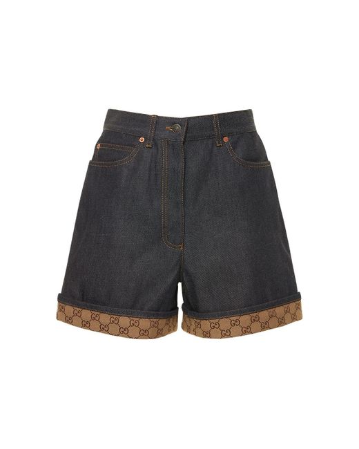 Gucci Vintage Cotton Denim Shorts in Dark Blue (Blue) | Lyst UK