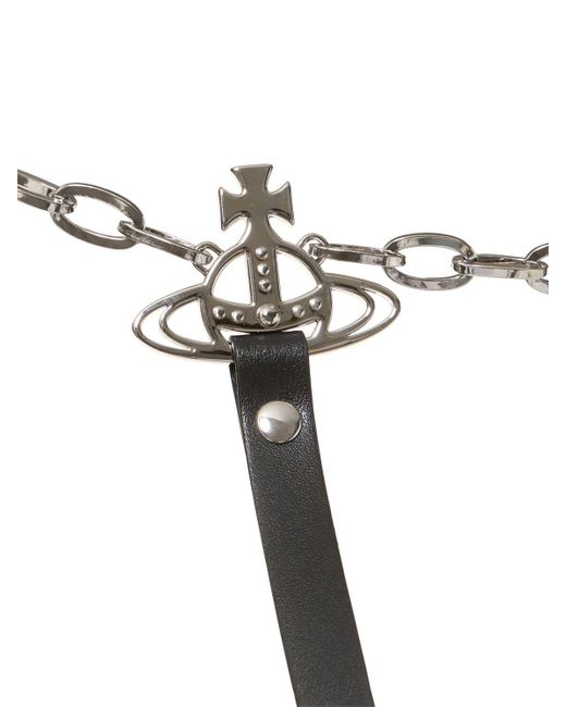 Vivienne Westwood White Chain Harness W/ Leather Inserts for men