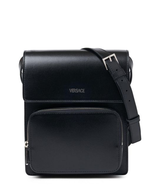 Versace Kuriertasche Aus Leder Mit Logo in Black für Herren