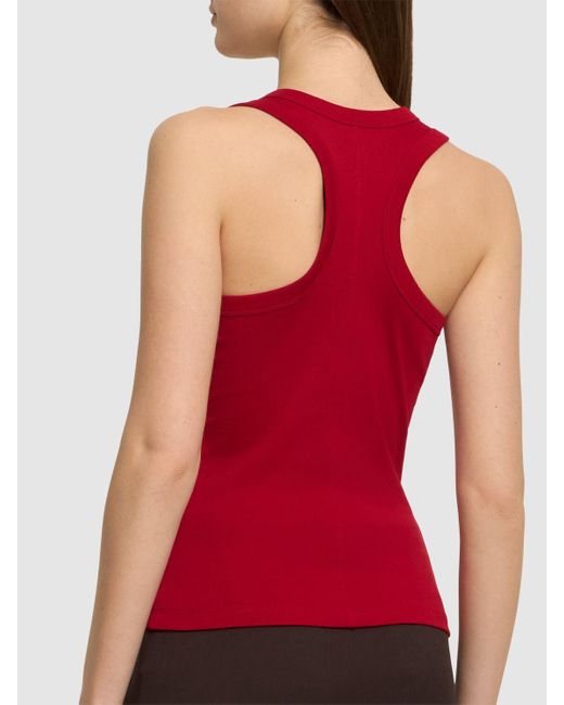 Flore Flore Red Hannah Tank Organic Cotton Rib Tank Top