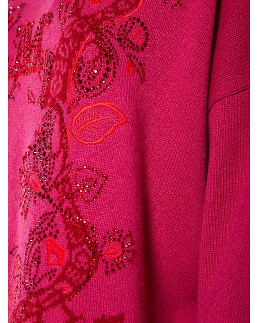 Pull-over brodé en laine et cachemire nias Max Mara en coloris Pink
