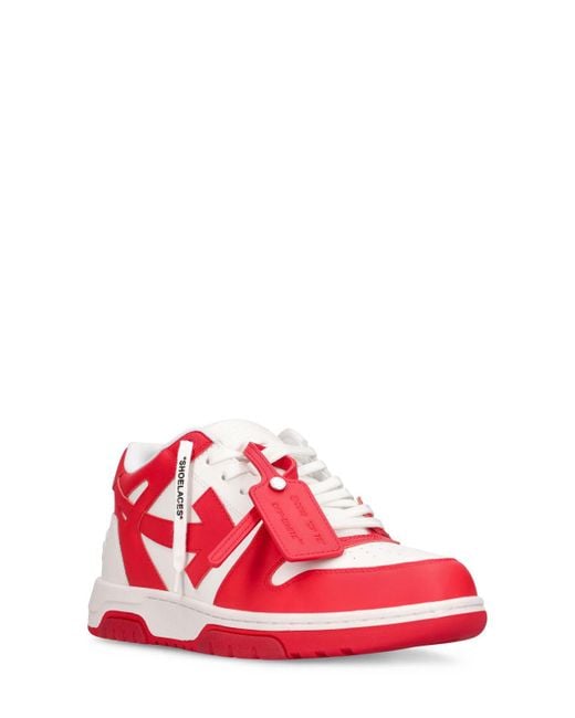 Off-White c/o Virgil Abloh Out Of Office Logo-embroidered Leather Low-top Trainers for men