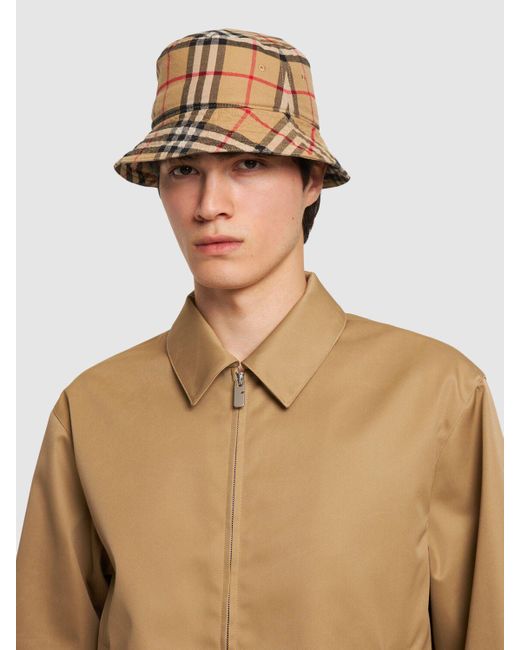 Burberry Brown Archive Check Bucket Hat for men