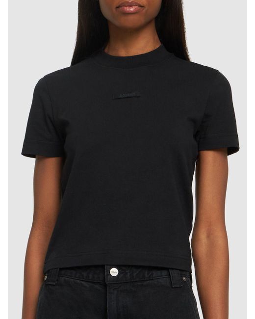 T-Shirt Crop di Jacquemus in Black