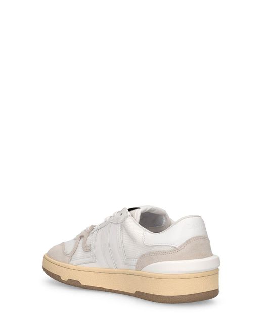 Lanvin White 10mm Hohe Polyester- & Leder-sneakers "clay"