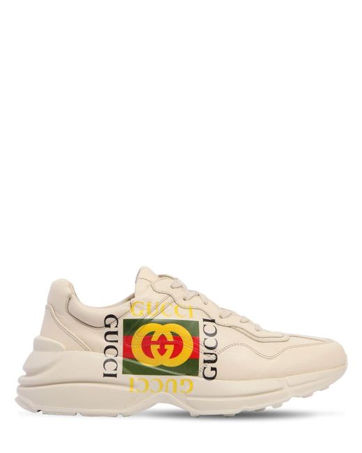 Gucci White Rython Print Leather Sneakers for men