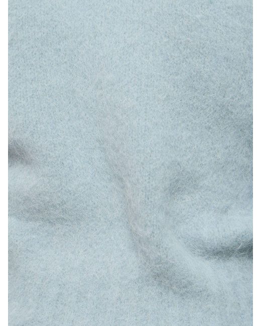 Suéter de alpaca cepillada cuello alto AMI de color Blue