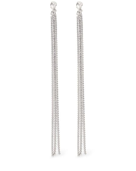Femme Pendants D'Oreilles En Cristaux Unique Jil Sander en coloris White