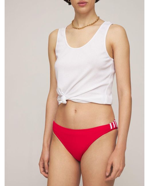 adidas Originals Logo Bikini Bottoms in Red | Lyst UK