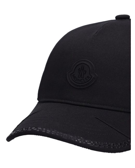 Cappello baseball in gabardina di cotone di Moncler in Black