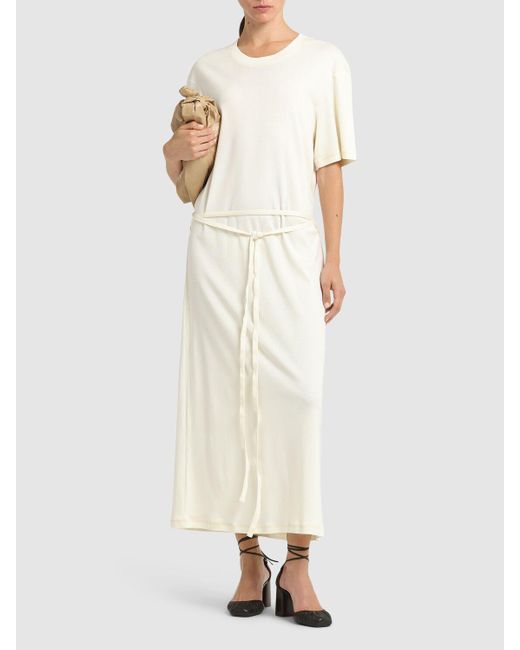 Lemaire Natural Belted Rib Jersey T-shirt Dress