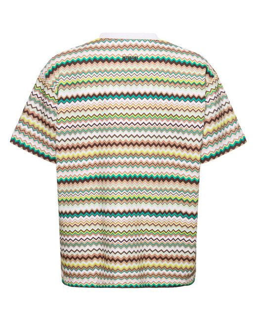Missoni Gray Zig-Zag Cotton Jersey T-Shirt for men