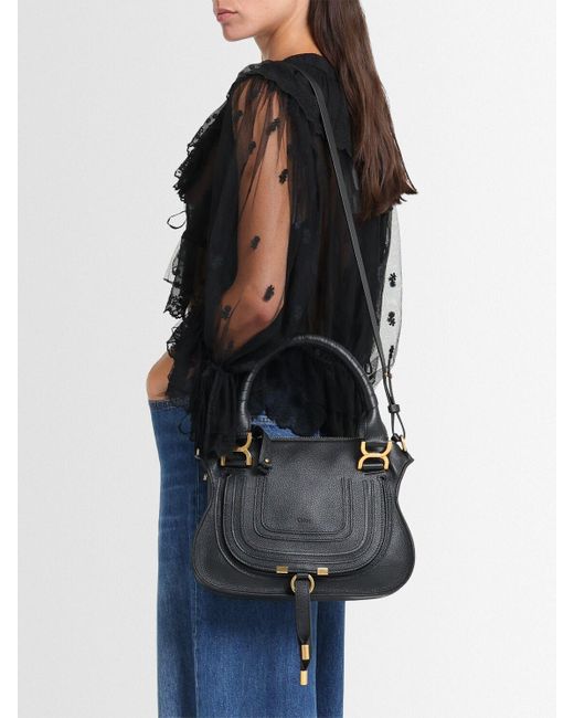 Femme Sac À Main En Cuir Marcie Unique Chloé en coloris Black