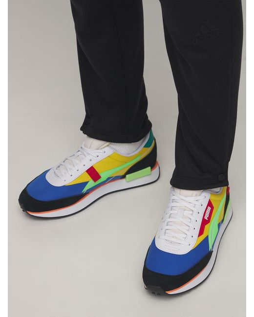 Puma Suede Future Rider Twofold Sd Pop Sneakers In Yellow Blue Blue For Men Lyst