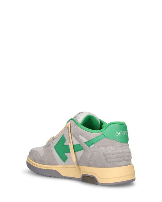 Off-White c/o Virgil Abloh Green Out Of Office Suede Sneakers for men